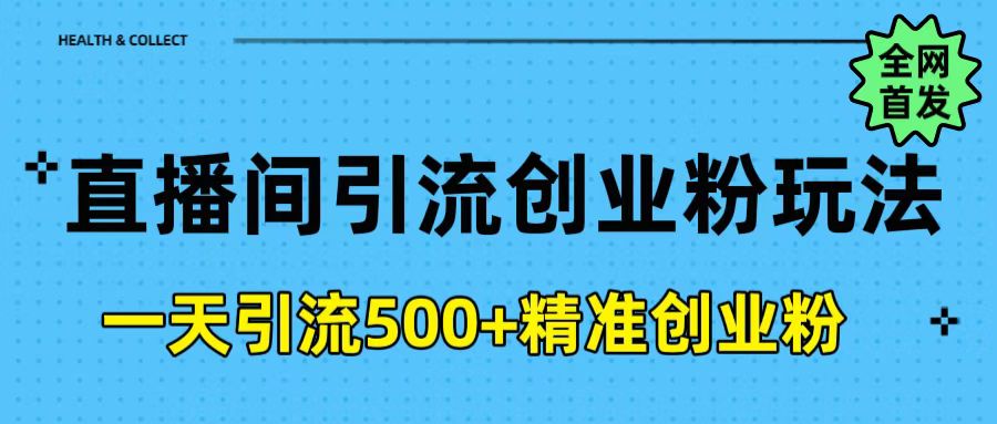 直播间引流创业粉玩法，一天轻松引流500+精准创业粉-三贰项目网