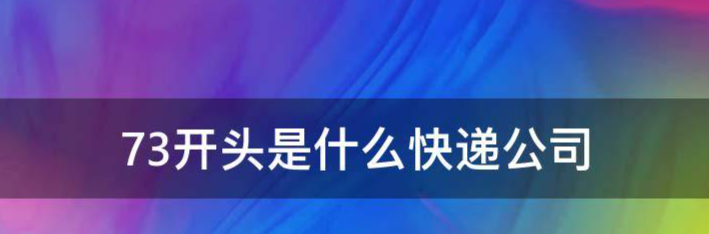 73开头是什么快递公司？如何通过快递单号查询物流？-三贰项目网