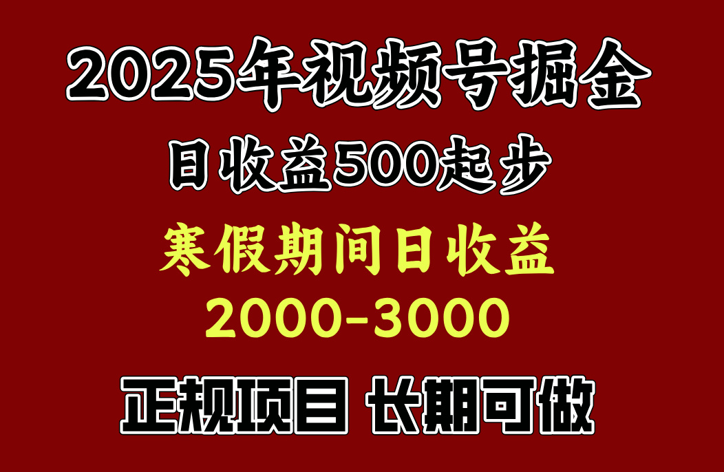 寒假期间一天收益2000+，小白一天就能上手-三贰项目网