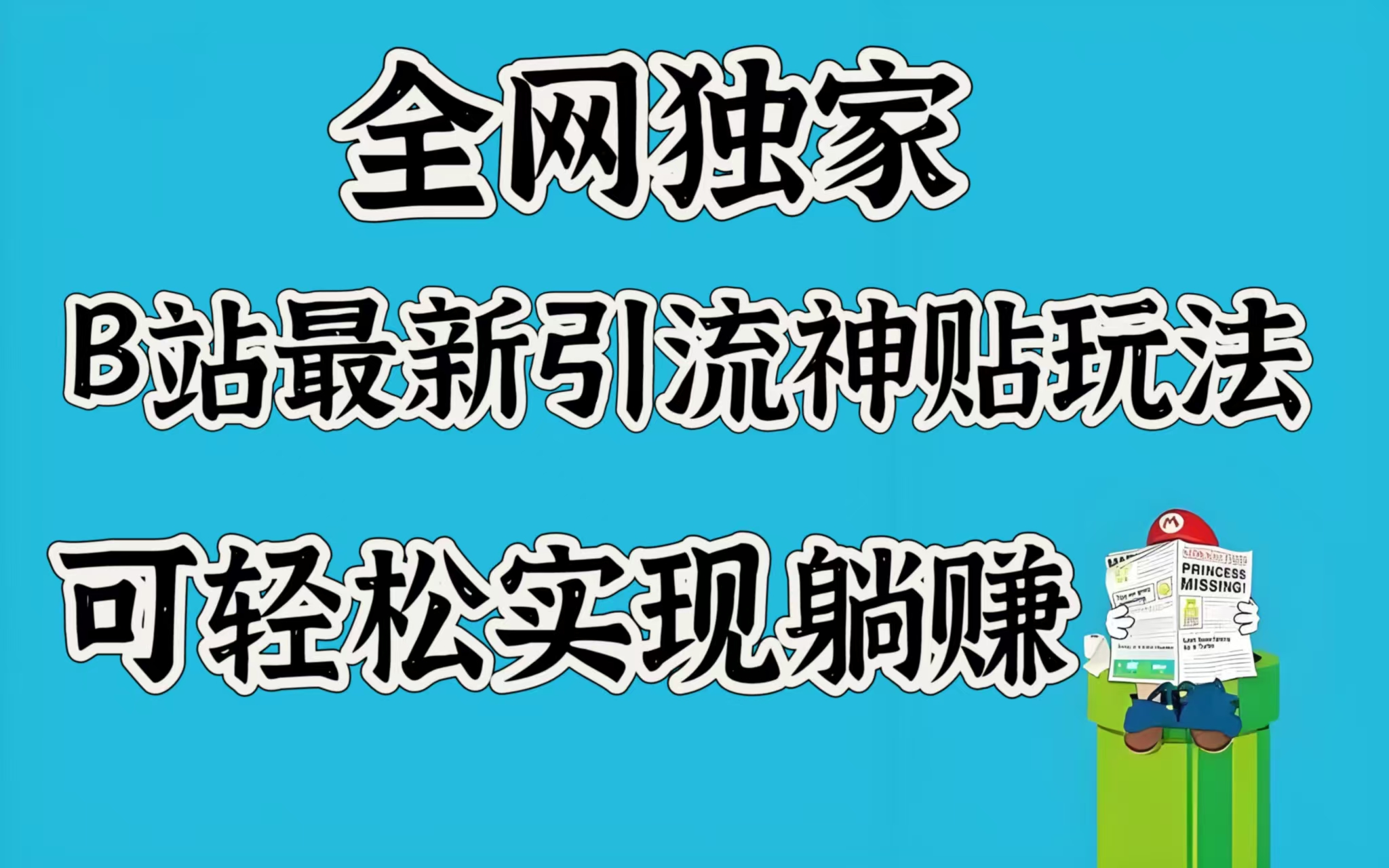 全网独家，B站最新引流神贴玩法，可轻松实现躺赚-三贰项目网