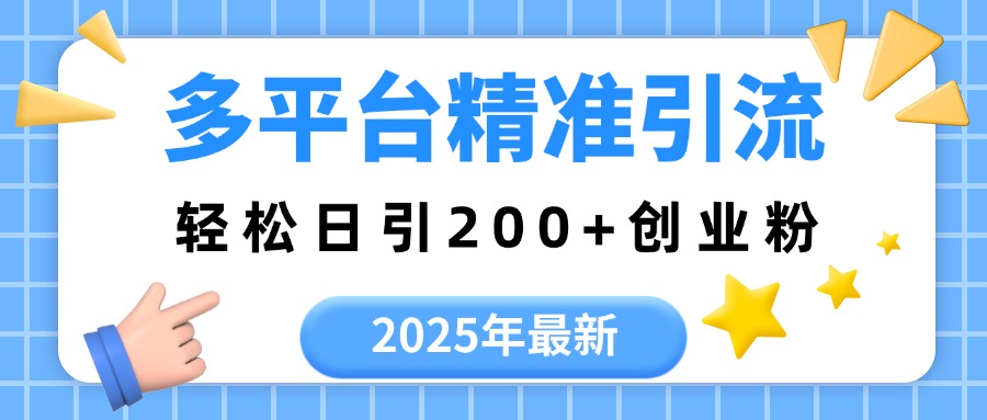 2025年最新多平台精准引流，轻松日引200+-三贰项目网